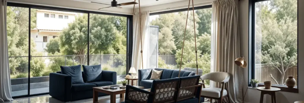 Soundproof balcony windows for noise and dust protection