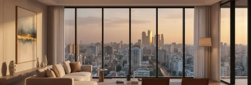 Modern aluminium double glazing window