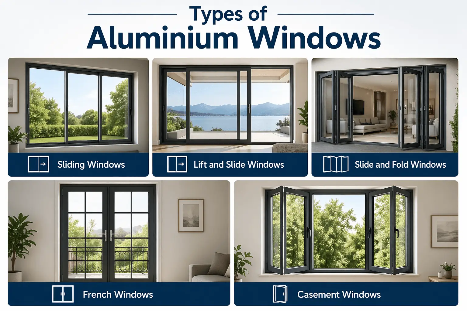 Types of aluminium windows